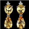 Image 1 : NATURAL 12X8 MM. ORANGISH YELLOW CITRINE Earrings