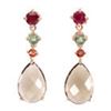 Image 1 : Natural 15x10mm Top Smoky Quartz Ruby Sapphire Earrings