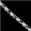 Image 2 : Natural RAINBOW OPAL & LONDON BLUE TOPAZ Bracelet