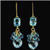 Image 1 : Natural GENUINE AAA SWISS BLUE TOPAZ BRIOLET Earrings