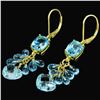 Image 2 : Natural GENUINE AAA SWISS BLUE TOPAZ BRIOLET Earrings