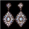 Image 1 : Natural Full Luster Moonstone Black Spinel Earrings