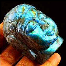 RARE NATURAL 960 CT HAND CARVED  LABRADORITE BUDDAH.