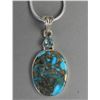 Image 1 : AMAZING 17 CT NATURAL BLUE TURQUOISE AND COPPER PENDANT