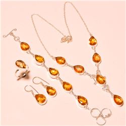 BRILLIANT 4 PIECE YELLOW SAPPHIRE JEWELRY SET