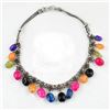 Image 1 : BEAUTIFUL CERTIFIED MUTI COLOR ONYX NECKLACE