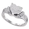 Image 1 : 0.20 CTW Diamond Heart Cluster Ring 10KT White Gold - REF-30M2H