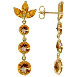 Genuine 8.7 ctw Citrine Earrings Jewelry 14KT White Gold - REF-53H6X