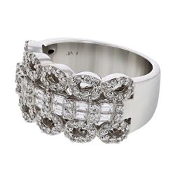 1.16 CTW Diamond Ring 18K White Gold - REF-160W7H