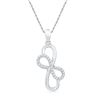 Image 1 : 0.16 CTW Diamond Linked Double Infinity Pendant 10KT White Gold - REF-13N4F