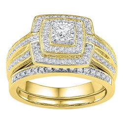 0.33 CTW Diamond Bridal Wedding Engagement Ring 10KT Yellow Gold - REF-49M5H