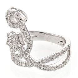 0.80 CTW Diamond Ring 18K White Gold - REF-106H4M