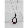 Image 1 : STERLING SILVER NECKLACE WITH RUBY & HERMATITES