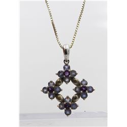 STERLING SILVER AND 14K NECKLACE AND PENDANT