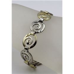 BEAUTIFUL TWO-TONED STERLING SILVER BRACELET
