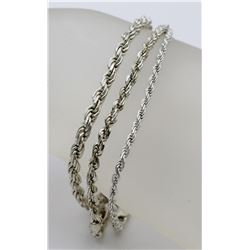 (3) STERLING SILVER TWIST CHAIN BRACELETS
