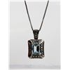 Image 2 : STERLING SILVER AND AQUAMARINE NECKLACE