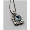 Image 3 : STERLING SILVER AND AQUAMARINE NECKLACE