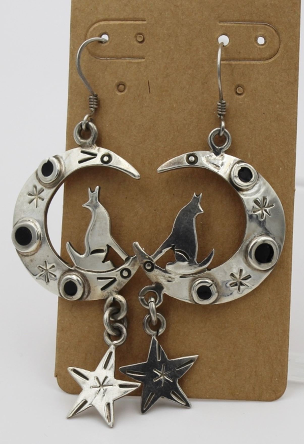 Wolf in Moon Earrings