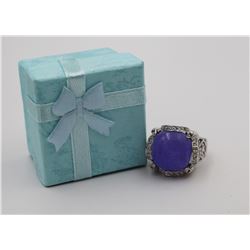 GORGEOUS STERLING SILVER AND PURPLE RING
