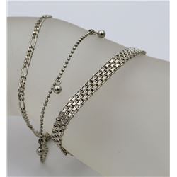 GROUP OF 3 DIFFERENT CHAIN DESIGN .925 BRACLETS