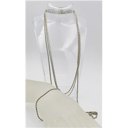 (4) ROPE DESIGN STERLING SILVER CHAINS