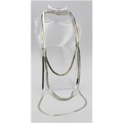 GROUP OF 4 HERRINGBONE "ITALY" .925 SILVER CHAIN