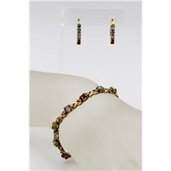 GOLD-TONED .925 BRACELET AND EARRINGS