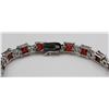 Image 3 : RUBY, CZ AND STERLNG SILVER BRACELET & NECKLACE