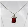 Image 4 : RUBY, CZ AND STERLNG SILVER BRACELET & NECKLACE