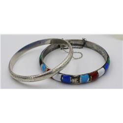 (2) STERLING SILVER BANGLE BRACELETS