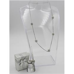 STERLING SILVER NECKLACE AND RING SET