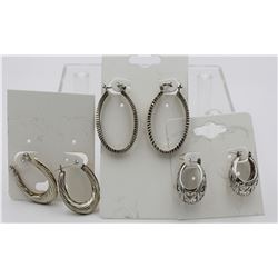 (3) PAIRS OF STERLING SILVER HOOP EARRINGS