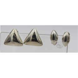(2) PAIRS OF STERLING SILVER CLIP BACK EARRINGS