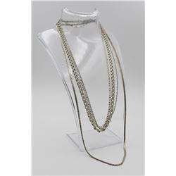 GROUP OF 4 STERLING SILVER CHAINS