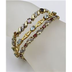 (3) GOLD TONED .925 BRACELETS WITH RHINESTONES