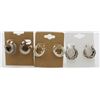 Image 1 : 3 PAIRS OF STERLING SILVER HOOP EARRINGS