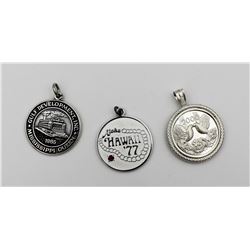 (3) .925 MEDAL PENDANTS