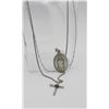 Image 1 : TWO RELIGIOUS STERLING SILVER NECKLACES