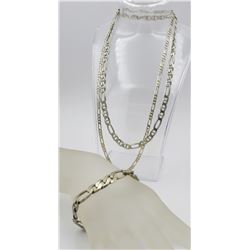 GROUP OF STERLING SILVER CHAINS