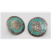Image 1 : MEXICO .925 AND TURQUOISE TWIST BACK EARRINGS