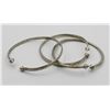 Image 2 : SET OF 3 .925 RIDGED ARROW ENDS BANGLE BRACELETS