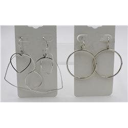 TWO PAIRS OF STERLING SILVER DANGLY EARRINGS