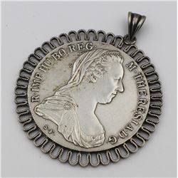 1780 MARIA THERESA SILVER RESTRIKE PENDANT