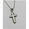 Image 1 : .925 & 14K ACCENTS CROSS NECKLACE