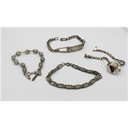 GROUP OF MISC. STERLING SILVER BRACELETS