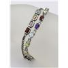 Image 1 : TWO STERLING SILVER BRACELETS WITH MULTI-COLORED