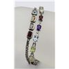 Image 2 : TWO STERLING SILVER BRACELETS WITH MULTI-COLORED