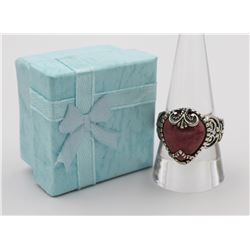 PINK AGATE STERLING SILVER RING