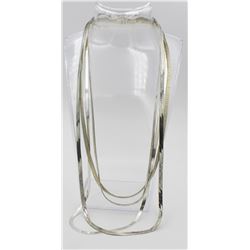 (4) HERRINGBONE STERLING SILVER CHAINS